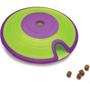 image:imageOutward Hound by Nina Ottosson Dog Brick  Interactive Treat Puzzle Enrichment Toy Level2 IntermediateTreat Maze Purple  Green